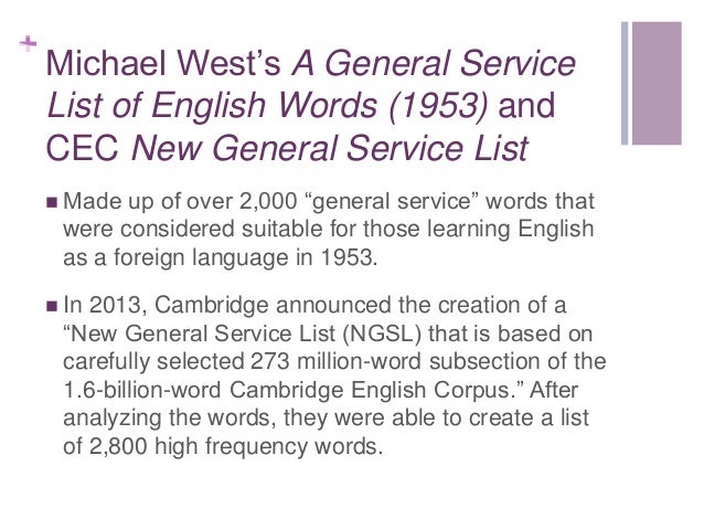 a general service list of english words